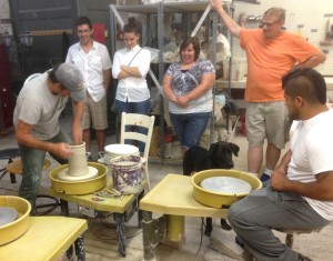 Veterans work in clay at a V4V Creative Workshop last summer.