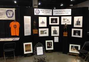 NCAG's Booth displaying the Living Liberty  Memorial concept sketches and maquettes